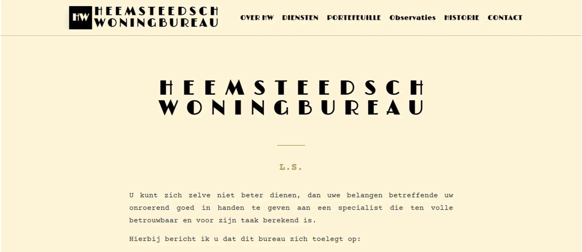 Heemsteedsch Woningbureau real estate website