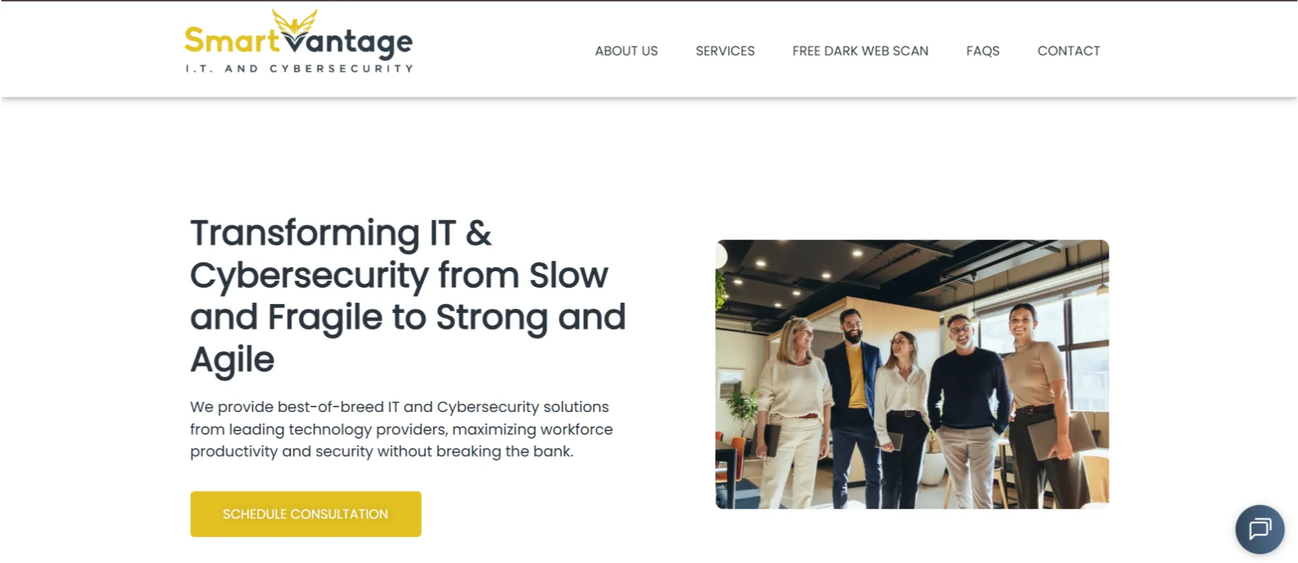 SmartVantage IT and Cybersecurity website
