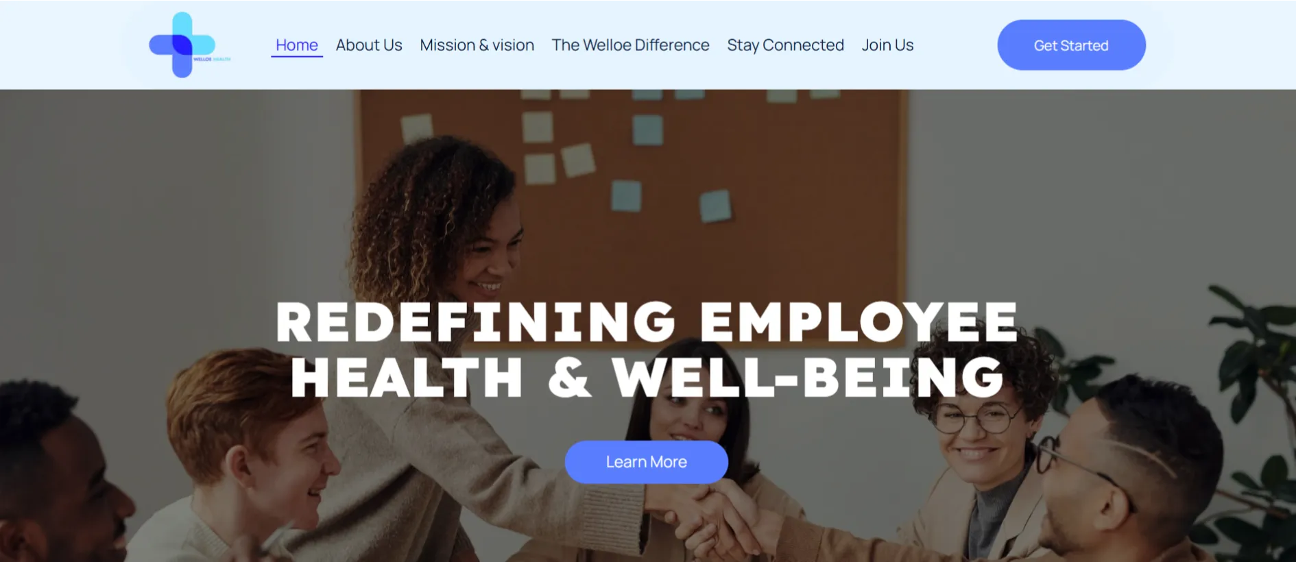 Welloe Health employee wellness platform website