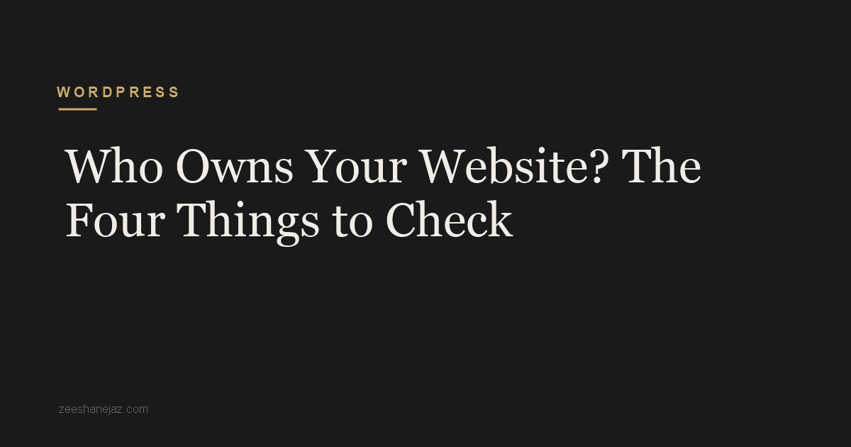 Who Owns Your Website? The Four Things to Check