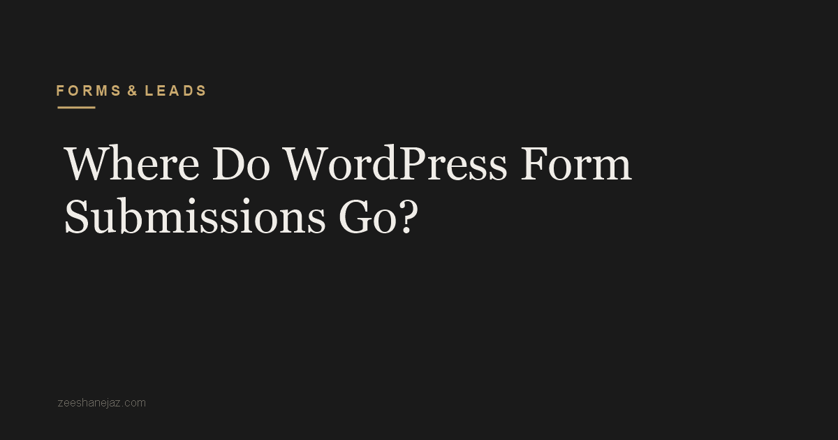 Where Do WordPress Form Submissions Go?
